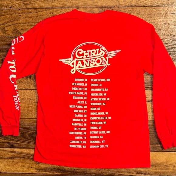 Chris Jansen • Concert Shirt • Red • Long Sleeve Shirt • Size Medium - Picture 1 of 8